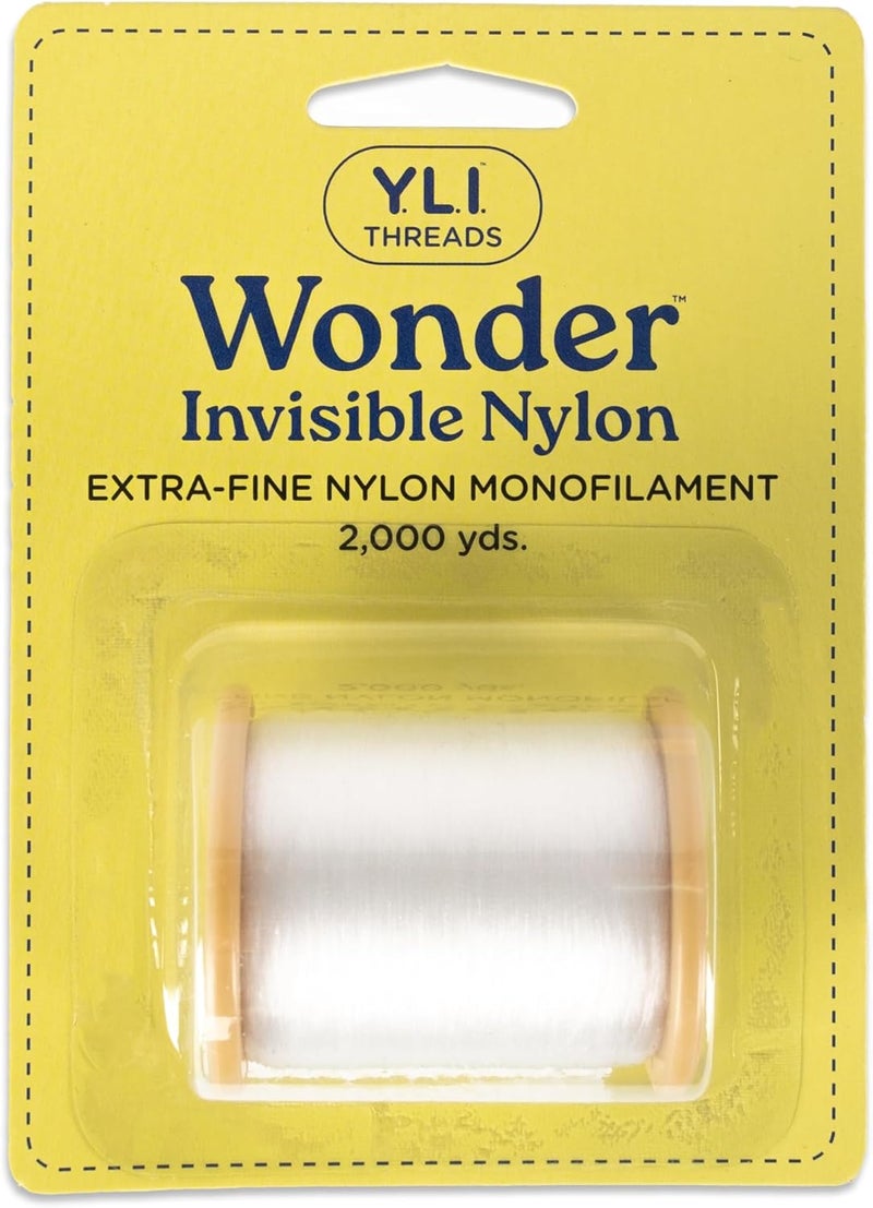 YLI Threads Wonder Invisible – Clear Nylon Monofilament Thread | Strong, Soft & Lightweight for Applique & Quilting – 2000 Yard Spool - Image 1